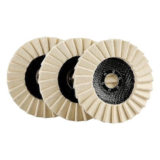 3PCS 5Inch Wool Polishing Wheels Set for Angle Grinders High Gloss Mirror Finish on Metal Glass Ceramic Stone Durable Efficient Design
