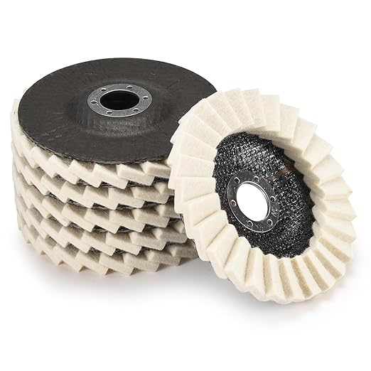 3PCS 5Inch Wool Polishing Wheels Set for Angle Grinders High Gloss Mirror Finish on Metal Glass Ceramic Stone Durable Efficient Design