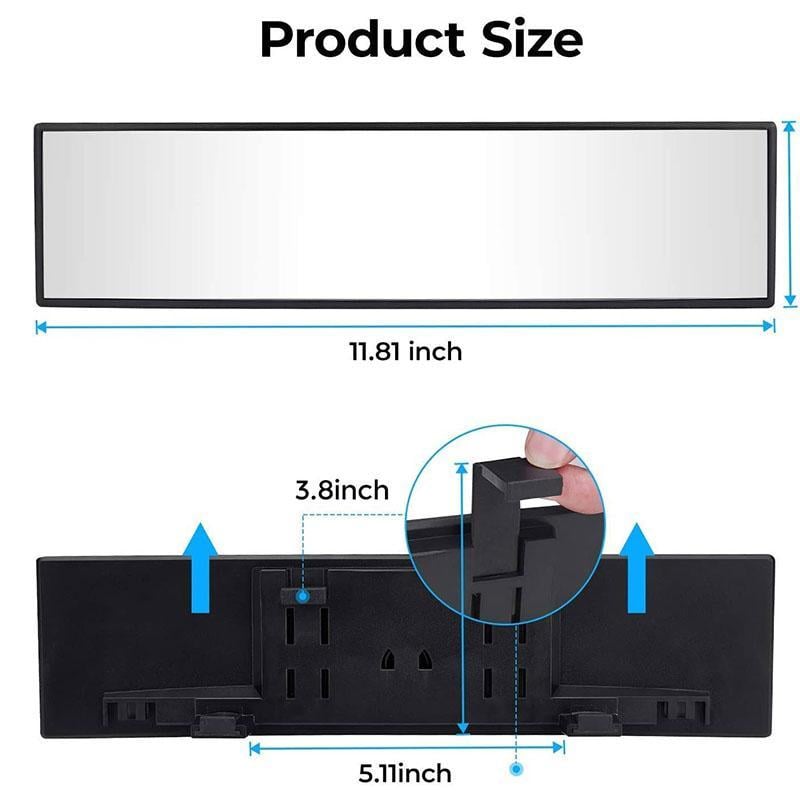 🚗 Drive Safer, See Clearer – ✨ Upgraded 11.8” Wide-Angle Rearview Mirror – For Panoramic, Anti-Glare Vision