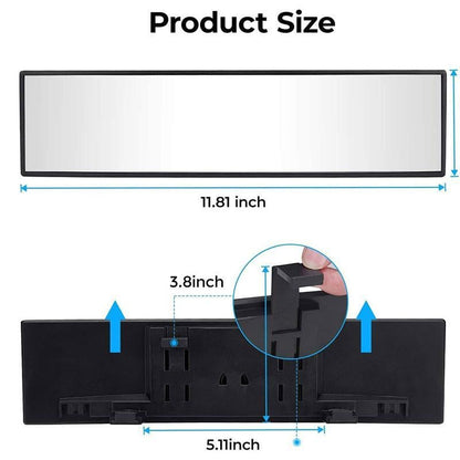 🚗 Drive Safer, See Clearer – ✨ Upgraded 11.8” Wide-Angle Rearview Mirror – For Panoramic, Anti-Glare Vision