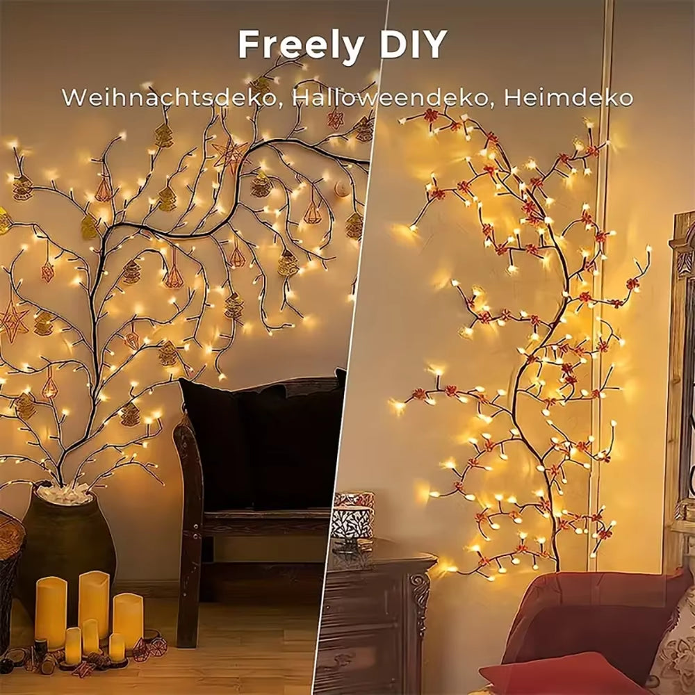 96LED Tree Branch Bedroom Wall Decoration│Willow Vine Tree Light Strip│8 Lighting Modes│Atmosphere Light Home Lighting