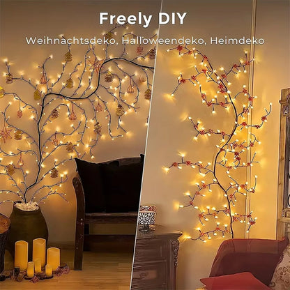 96LED Tree Branch Bedroom Wall Decoration│Willow Vine Tree Light Strip│8 Lighting Modes│Atmosphere Light Home Lighting