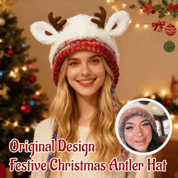 🎅 Original Design Festive Christmas Antler Hat