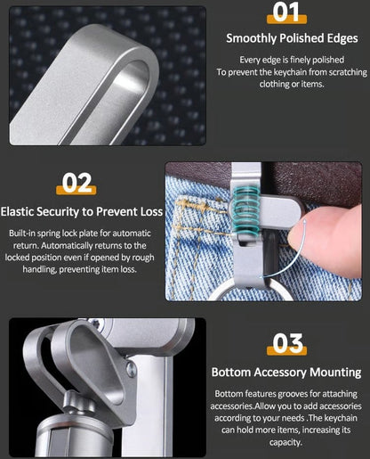 🗝️Titanium Alloy Magnetic Keychain - Anti-Lost Quick-Release Key Ring