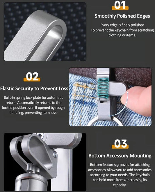 🗝️Titanium Alloy Magnetic Keychain - Anti-Lost Quick-Release Key Ring