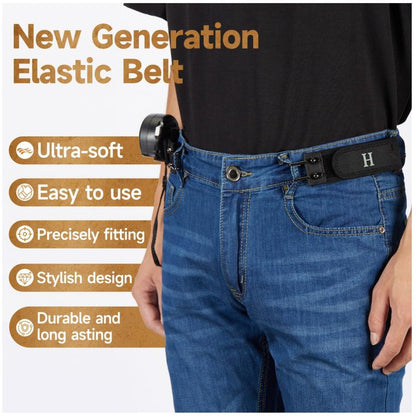 Tactical Metal Hook Elastic Belt (Unisex) - Patented No - Buckle Invisible Design