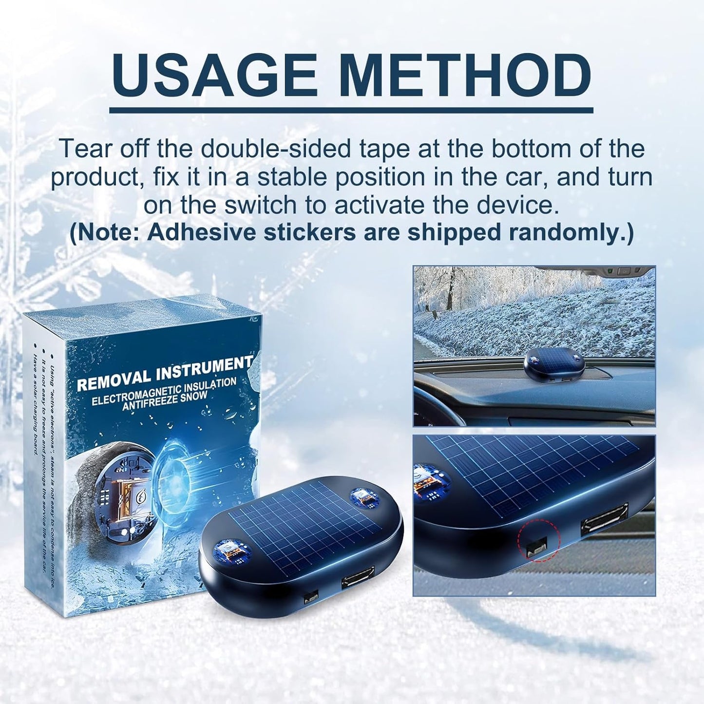❄️2025 Newest Electromagnetic Snow and Ice Prevention Device (Solar Powered)