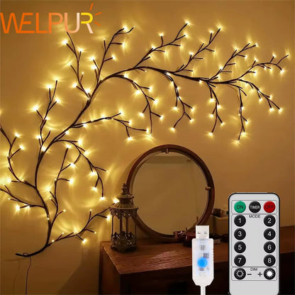 96LED Tree Branch Bedroom Wall Decoration│Willow Vine Tree Light Strip│8 Lighting Modes│Atmosphere Light Home Lighting