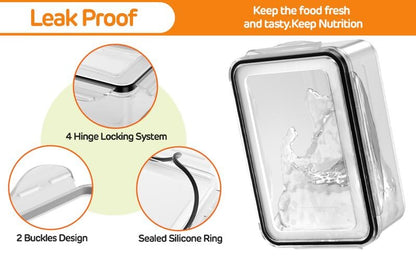 🔥🔥Household transparent plastic food storage box-Including drain basket💧