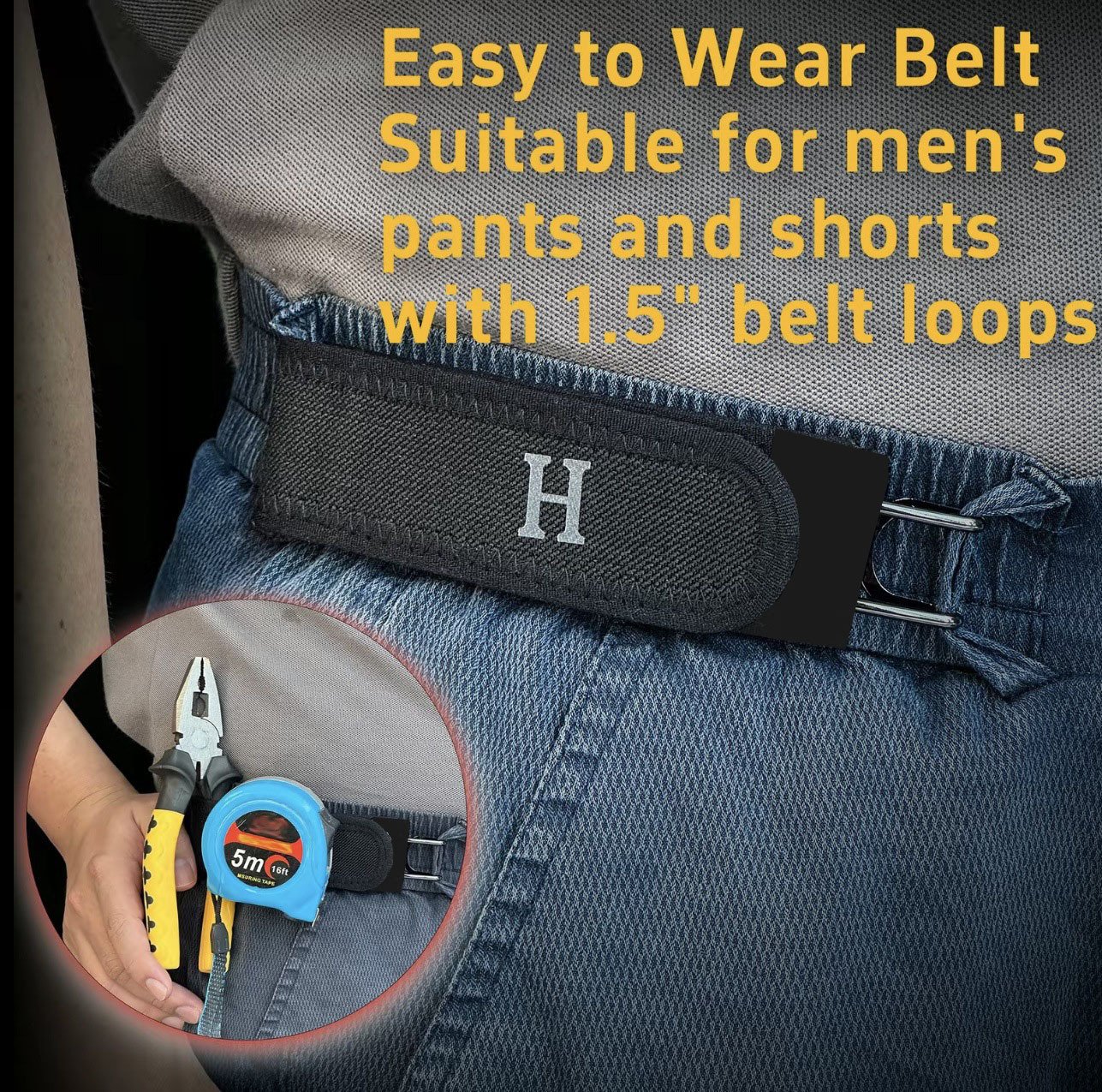 Tactical Metal Hook Elastic Belt (Unisex) - Patented No - Buckle Invisible Design