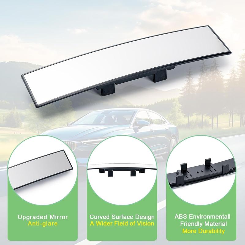 🚗 Drive Safer, See Clearer – ✨ Upgraded 11.8” Wide-Angle Rearview Mirror – For Panoramic, Anti-Glare Vision