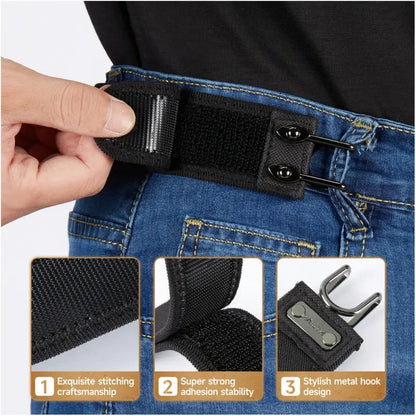 Tactical Metal Hook Elastic Belt (Unisex) - Patented No - Buckle Invisible Design