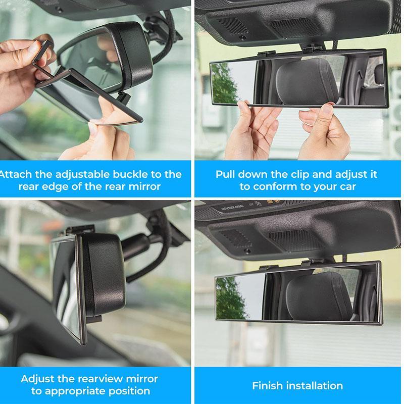 🚗 Drive Safer, See Clearer – ✨ Upgraded 11.8” Wide-Angle Rearview Mirror – For Panoramic, Anti-Glare Vision