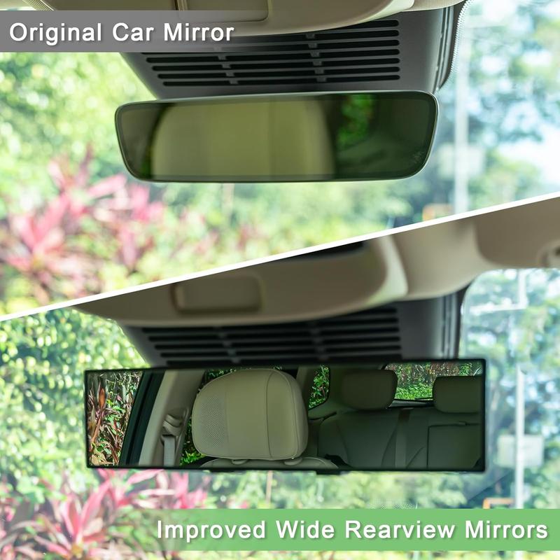 🚗 Drive Safer, See Clearer – ✨ Upgraded 11.8” Wide-Angle Rearview Mirror – For Panoramic, Anti-Glare Vision