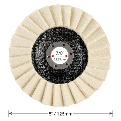 3PCS 5Inch Wool Polishing Wheels Set for Angle Grinders High Gloss Mirror Finish on Metal Glass Ceramic Stone Durable Efficient Design